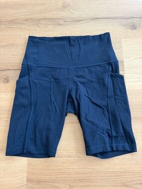 lululemon athletica Black High-Waist Bike Shorts with Side Pockets
